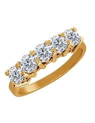 1.25 Ct Round White Diamond Yellow Gold Plated Sterling Silver