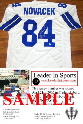 Jay Novacek Signed White Jersey - Dallas Cowboys
