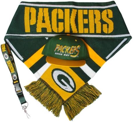 Number One Sports Fan Kit - Scarf-Hat-Lanyard - Green Bay Packers