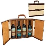 Picnic Time Bermuda 4-Bottle Woven Straw/ Leatherette Wine Case (Cabana)