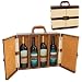 Picnic Time Bermuda 4-Bottle Woven Straw/ Leatherette Wine Case (Cabana)