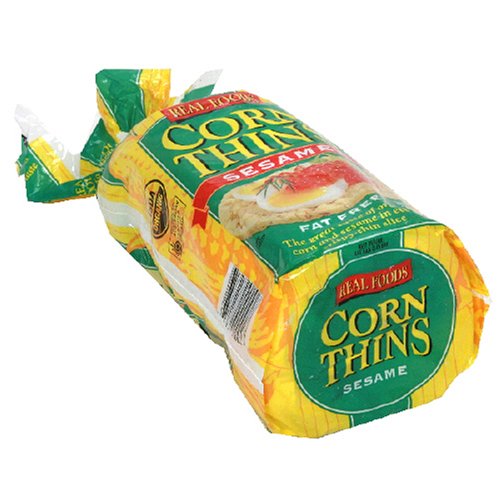 Real Foods Organic Corn Thins, Sesame Flavor, Gluten/Wheat-Free, 5.3-Ounce Bag (Pack of 12)