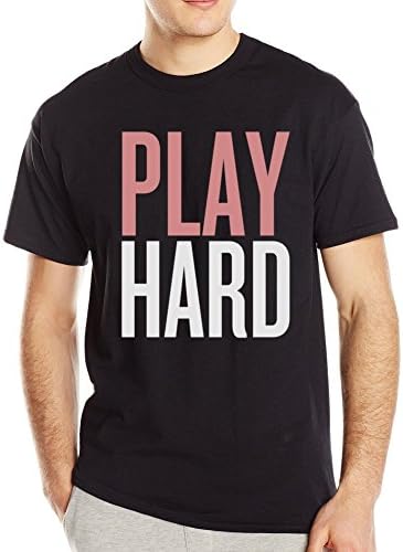Play Hard Poly Cotton Crew Neck Men's T-Shirt Black