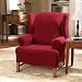 Stretch Pearson Wing Chair Slipcover - Crimson Red