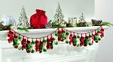 Knit Stocking Christmas Advent Garland Calendar Wreath, 35 Inches Long