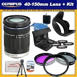 Olympus M. Zuiko Digital ED 40-150mm f/4.0-5.6 Lens + SSE Accessory Kit. Includes: 3 Piece Professional Filter Kit (UV,CPL,FLD), 4 Piece Macro Close-Up Kit (Diopters: +1+2+4+10), Tulip Lens Hood, LCD Screen Protectors, Lens Detail Maintenance Kit & SSE Microfiber Cleaning Cloth