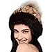 FURTALK Women's Real Rabbit Fur Hat with Raccoon Fur Pom Pom Winter Hats Cap
