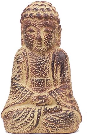 Annies Garden Terracotta Primitive Meditating Buddha Garden Statue, 8.75-Inch