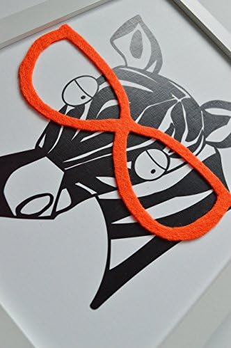 Baby Nursery Wall Print Zebra with Glasses for Nursery Decor Print Girls Jungle Safari