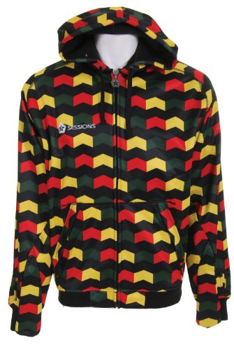 Sessions Zigzag Softshell Hoodie Rasta Mens