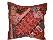 Decorative Beaded Cushion Covers-Dark Red Floor Decorative Moti Indian Pillow Covers 24" FREE SHIPP