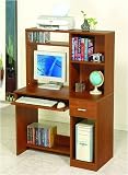 Medium Brown Finish Computer Desk Wall Organizer w/ Pull Out Tray
