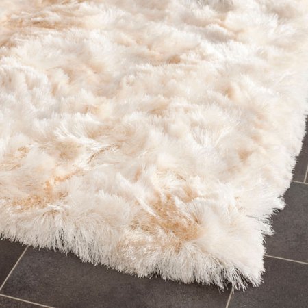 Safavieh SG511-1212 Shag Collection Handmade Polyester Area Rug, 8-Feet 6-Inch by 12-Feet, Ivory On Sale