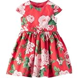 Carter's(カーターズ) フローラルサティーンドレス レッド ワンピース 3ヶ月【並行輸入】