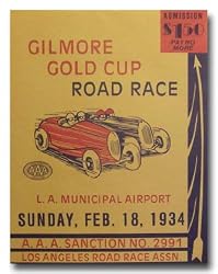 1934 Gilmore Gold Cup Program Poster Print