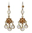 Earrings - E38 - Dangly Flower - Swarovski (tm) Crystal Stones ~ Topaz