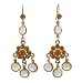 Earrings - E38 - Dangly Flower - Swarovski (tm) Crystal Stones ~ Topaz