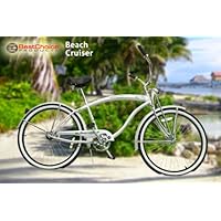 New Micargi 26 Mens Bike Beach Cruiser Bicycle Rover GTS Silver