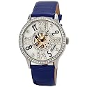 Breda Women's Rhinestone Bezel Mother-Of-Pearl Dial Mechanical Hand-Winding Watch Blue 5171-blue