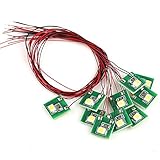 SMD 3528 LEDランプライト１０点セット　PCBボード　20cm赤・黒コード付き　12V-18V　10本セット　 2色選択 (ウォームホワイト)
