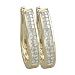 14K Yellow Gold 1 ct. Two Row Princess Cut Diamond Huggie Earrings