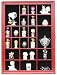 Small Wall Curio Cabinet / Miniature Thimble Display Case Shadow Box Frame-CHERRY Finish