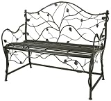 Black Moss Leaf and Vine Garden Bench