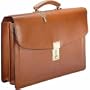 Jack Georges Belting Collection Double Gusset Flapover Briefcase w/Combination