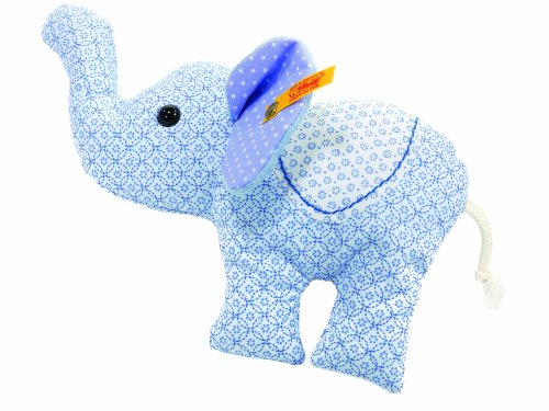 Steiff Steiff«s little circus elephant rattle, light blue Baby Plush