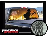FIREFIGHTER 22 x 65 - Rear Window Graphic -fire man vinyl truck
