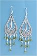 Earrings with Peridot Crystals and Sterling Silver - Size: 79 mm