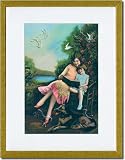 Gold Framed/Matted Print 17x23, Melanie and Natalie