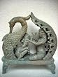 Lord Radha Krishna Hindu God Stone Sculpture in Swan Boat From India 12" Free Shipping