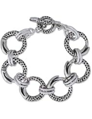 Sterling silver link bracelet, Modern Aztec - Taxco Silver Sterling Link Snake Bracelet