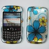 Fincibo (TM) Blue & Yellow Flowers 2D Hard Protector Case Cover For BlackBe ....