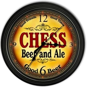Scacchi 's birra ale e nero Cascading Style Pub Wall Clock
