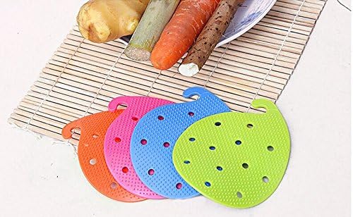 EIN 4Pcs Vegetable Brush : Double Sided Silicone Fruit and Vegetable Scrubber Kitchen - Multi Use: Potato Scrubber - Carrot Brush - Trivet - Jar Opener Colors Random