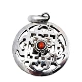 Sterling Silver Mandala Sign Double Sided Tibetan Pendant ~ Hinky Imports