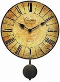 Infinity Instruments Antiqued Chester Wall Clock With Pendulum