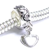 51PwFLqQD9L. SL160  Sterling Silver Jewelry: Sterling Silver Love Heart Dangle Bead Charm For Pandora Troll Chamilia Biagi European Jewelry