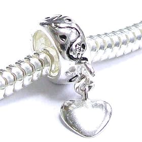 Sterling Silver Love Heart Dangle Bead Charm For Pandora Troll Chamilia Biagi European Jewelry