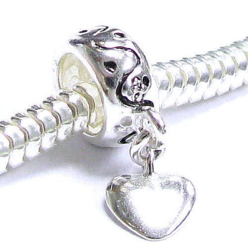 51PwFLqQD9L Sterling Silver Jewelry: Sterling Silver Love Heart Dangle Bead Charm For Pandora Troll Chamilia Biagi European Jewelry