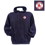 Boston Red Sox MLB Goalie Hooded Sweatshirt by Antigua (Navy Blue) (X-Large)