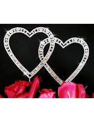 Vintage Swarovski Crystal Double Heart Wedding Cake Topper by outlet