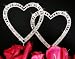 Vintage Swarovski Crystal Double Heart Wedding Cake Topper