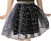 POPATU - Black Leopard Skirt with Sparkling Silver Laser Dots.