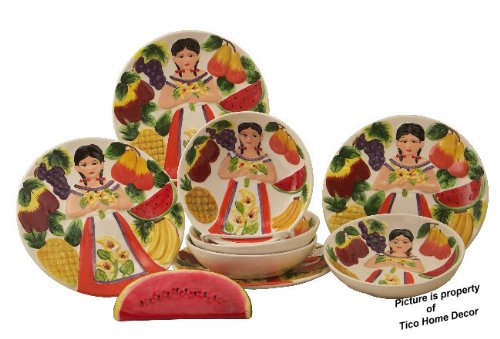 16pc Dinnerware set Country Flower Ceramic