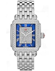 Michele Deco Diamond Blue Pave Dial Strap Ladies Watch MWW06T000082