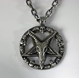 Baphomet Inverted Pentagram Necklace Black Metal Satan
