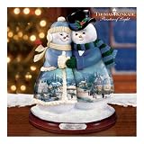 Thomas Kinkade Musical Snowman Figurine: Snow Happy Together by The Bradford Exchange